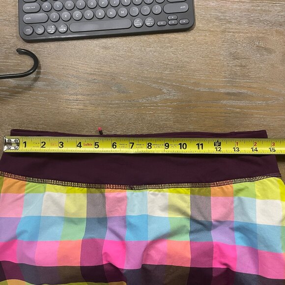 EUC Lululemon Run Pace Setter Skirt Sea Check Multi Plum skort Women's 4 6 Small - Picture 6 of 11